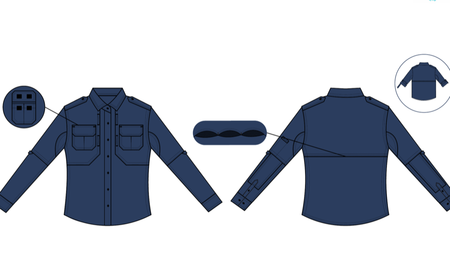 Kemeja PDL navy varian