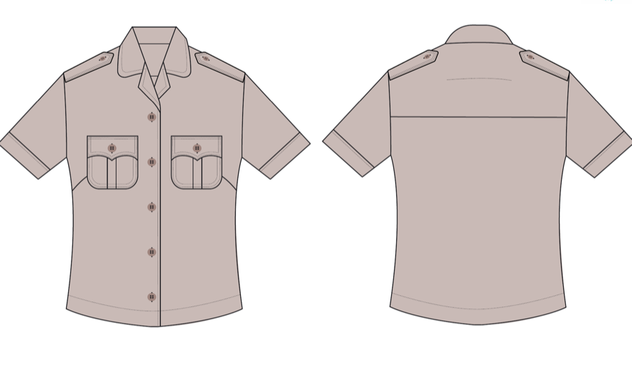 Kemeja PDH krem varian